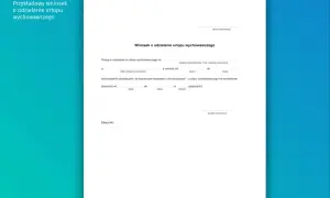 Wniosek o urlop wychowawczy. Dokument zawiera pola do wypełnienia dotyczące daty urodzenia dziecka, okresu urlopu oraz informacji o korzystaniu z urlopu wychowawczego, a nie urlopu wypoczynkowego.