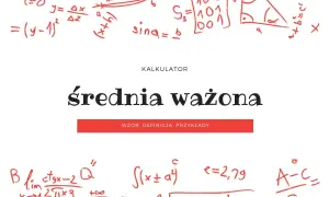Kalkulator średnia ważona. Wzory matematyczne, w tym całki i macierze, otaczają tytuł.