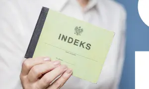 Zielony indeks z orłem i napisem "INDEKS" na okładce. Może posłużyć jako wzór podania o warunkowe przejście do następnej klasy.