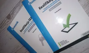 Dwie książki "Kwalifikacja EKA. Prowadzenie spraw kadrowo-płacowych i gospodarki finansowej jednostek organizacyjnych. Egzamin zawodowy". Idealne do przygotowania do egzaminu eka 05.