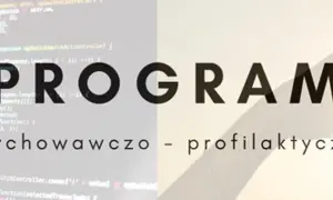 PROGRAM wychowawczo - profilaktyczny. Kod źródłowy i serce symbolizujące troskę.