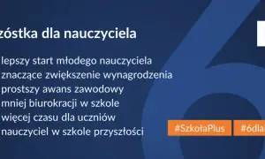 Szóstka dla nauczyciela: lepszy start, znaczące podwyżki dla nauczycieli 2026, prostszy awans, mniej biurokracji, więcej czasu dla uczniów. #SzkołaPlus #6dlaNauczyciela