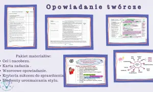 Kryteria sukcesu do sprawdzenia opowiadania twórczego zawierają elementy opowiadania, takie jak narracja, bohaterowie i fabuła.