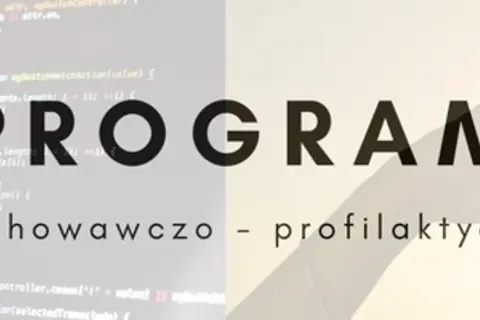 PROGRAM wychowawczo - profilaktyczny. Kod źródłowy i serce symbolizujące troskę.