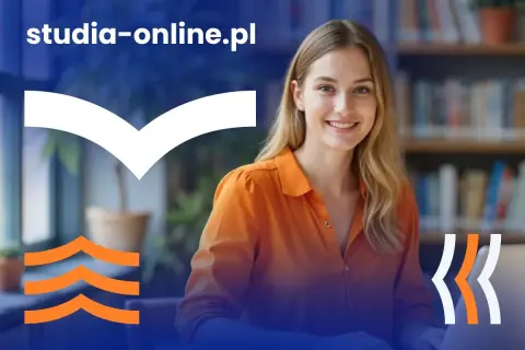 Uśmiechnięta studentka w bibliotece. Sprawdź wyższa szkoła kształcenia zawodowego opinie na studia-online.pl.