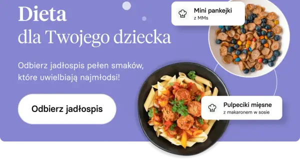 Przepisy na obiady w szkole: mini pankejki z MMs i pulpeciki mięsne z makaronem. Odbierz jadłospis pełen smaków dla dziecka.