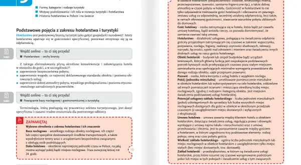 Podstawowe wiadomości z branży hotelarskiej: formy turystyki, motywy podróżowania, historia hotelarstwa. Definicje pojęć kluczowych dla zawodu technik hotelarstwa.