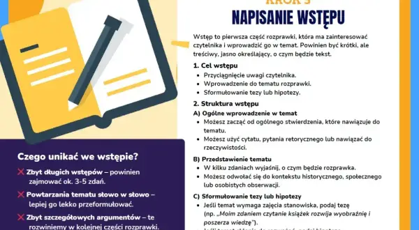 Jak napisać rozprawkę? Wstęp to klucz do zainteresowania czytelnika. Dowiedz się, jak go stworzyć, unikając błędów.