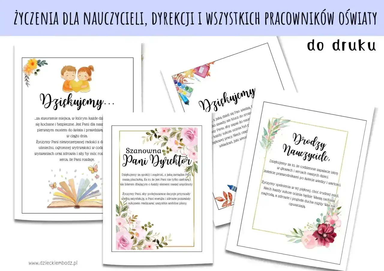 Szablony życzeń dla nauczycieli i dyrekcji. Jak napisać podziękowanie dla Pani Dyrektor i Nauczycieli, by wyrazić wdzięczność.