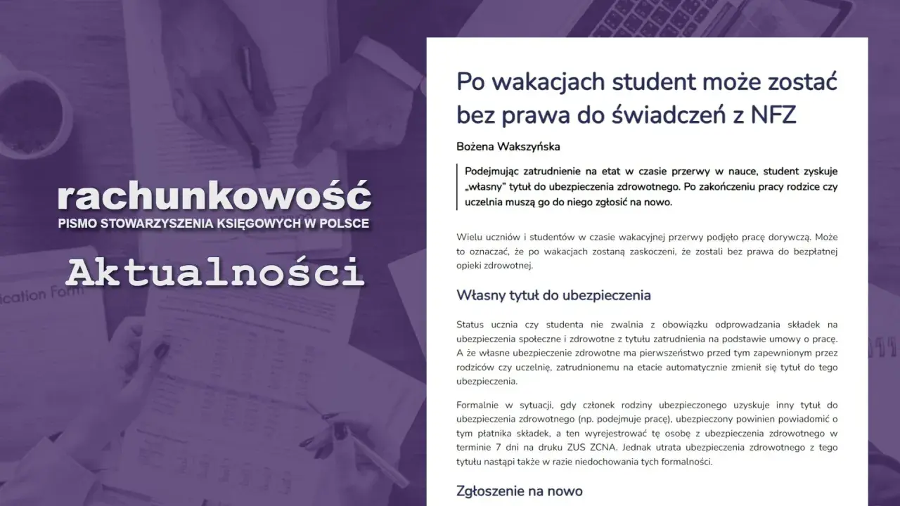 Cosinus: Status ucznia? Zyskaj ZUS i zniżki! Poznaj warunki