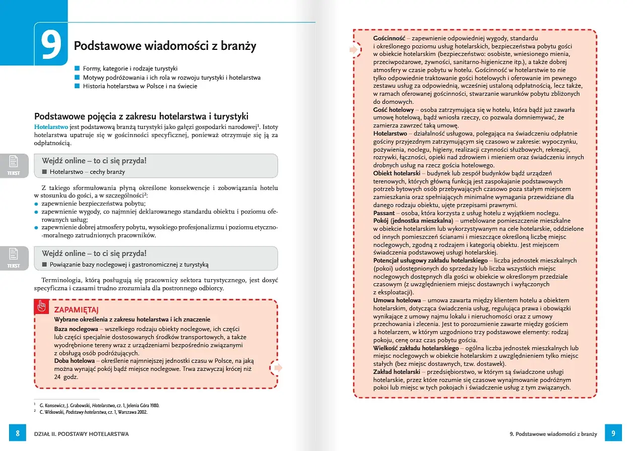 Podstawowe wiadomości z branży hotelarskiej: formy turystyki, motywy podróżowania, historia hotelarstwa. Definicje pojęć kluczowych dla zawodu technik hotelarstwa.