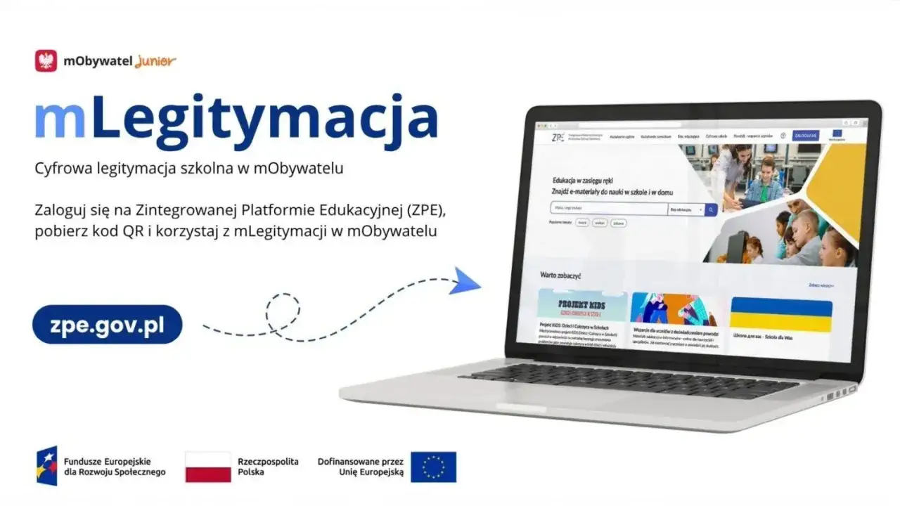 mLegitymacja szkolna w aplikacji mObywatel. Zaloguj się na ZPE, pobierz kod QR i korzystaj z cyfrowej legitymacji.