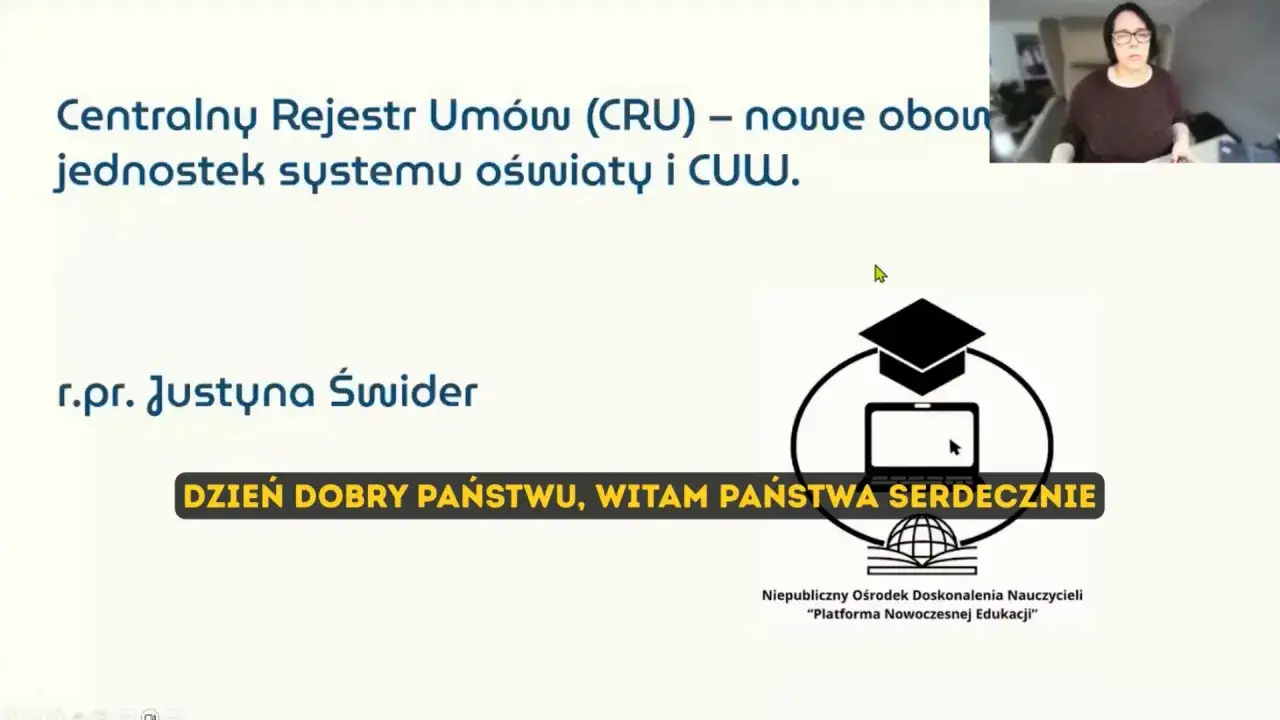 Centralny Rejestr Umów (CRU) – nowe obowiązki jednostek systemu oświaty. Justyna Świder omawia od kiedy obowiązują zmiany.