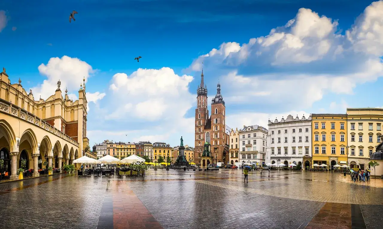 Kraków Wawel Rynek Główny panorama