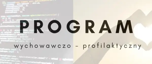 PROGRAM wychowawczo - profilaktyczny. Kod źródłowy i serce symbolizujące troskę.