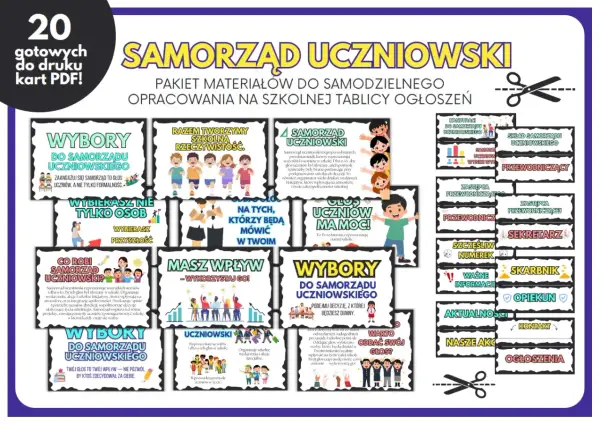 Materiały do samodzielnego opracowania na tablicy ogłoszeń: wybory do samorządu uczniowskiego, jego rola i znaczenie.